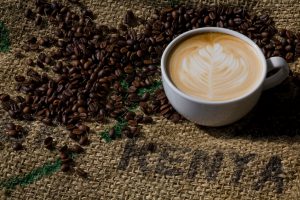 Coffee displayed on different backgrounds and different accessories.