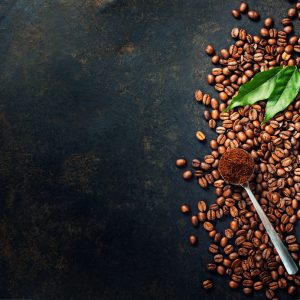Coffee on grunge dark background